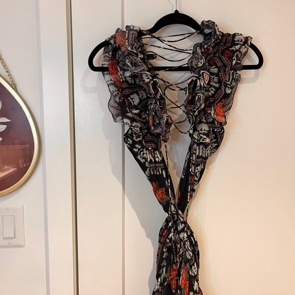 NWT Anthropologie Let Me Be Ruffle Tie Back Dress Medium MSRP $235 - Picture 4 of 12